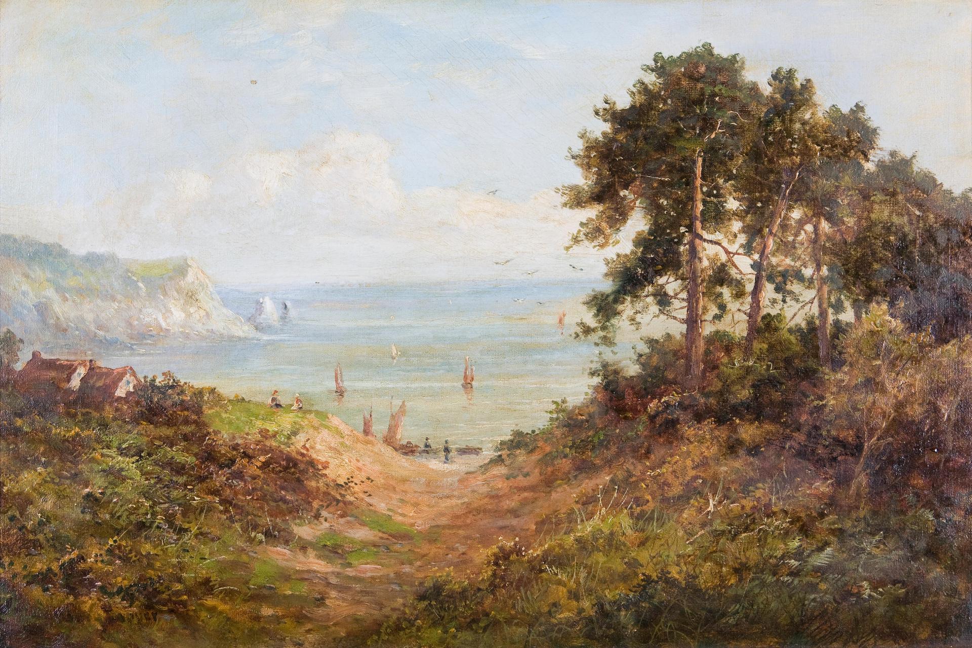 Henry Cooper (1910-1925) - Landscape with view of distant lake; The valley to the sea