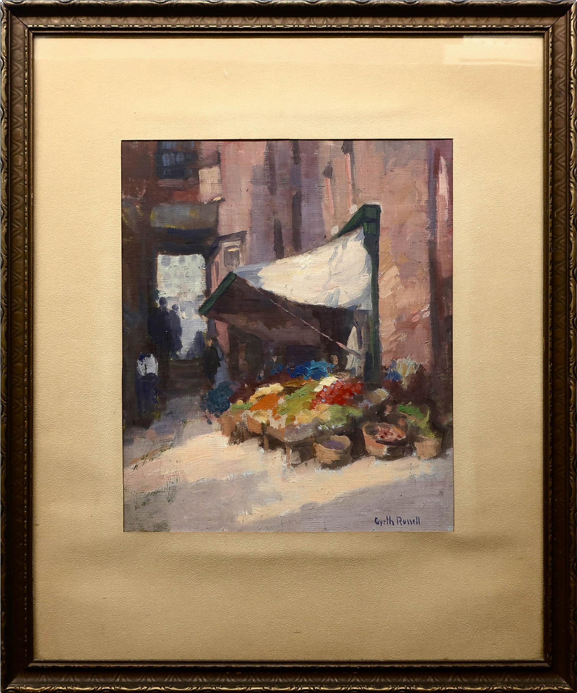 Gyrth Russell (1892-1970) - Untitled (Sunlit Market Scene)