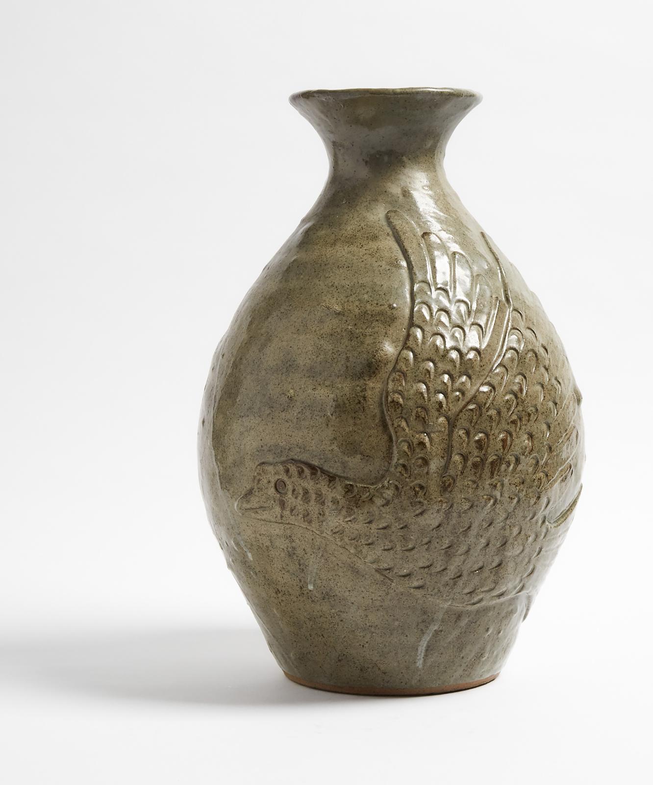 Evoo Samgusak Mangelik (1942) - Vase Decorated To Both Sides With Bird In Flight