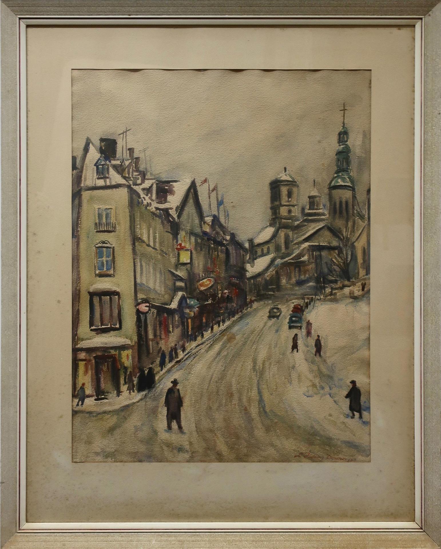 Lionel Fielding-Downes (1900-1972) - Untitled (Quebec Street Scene)