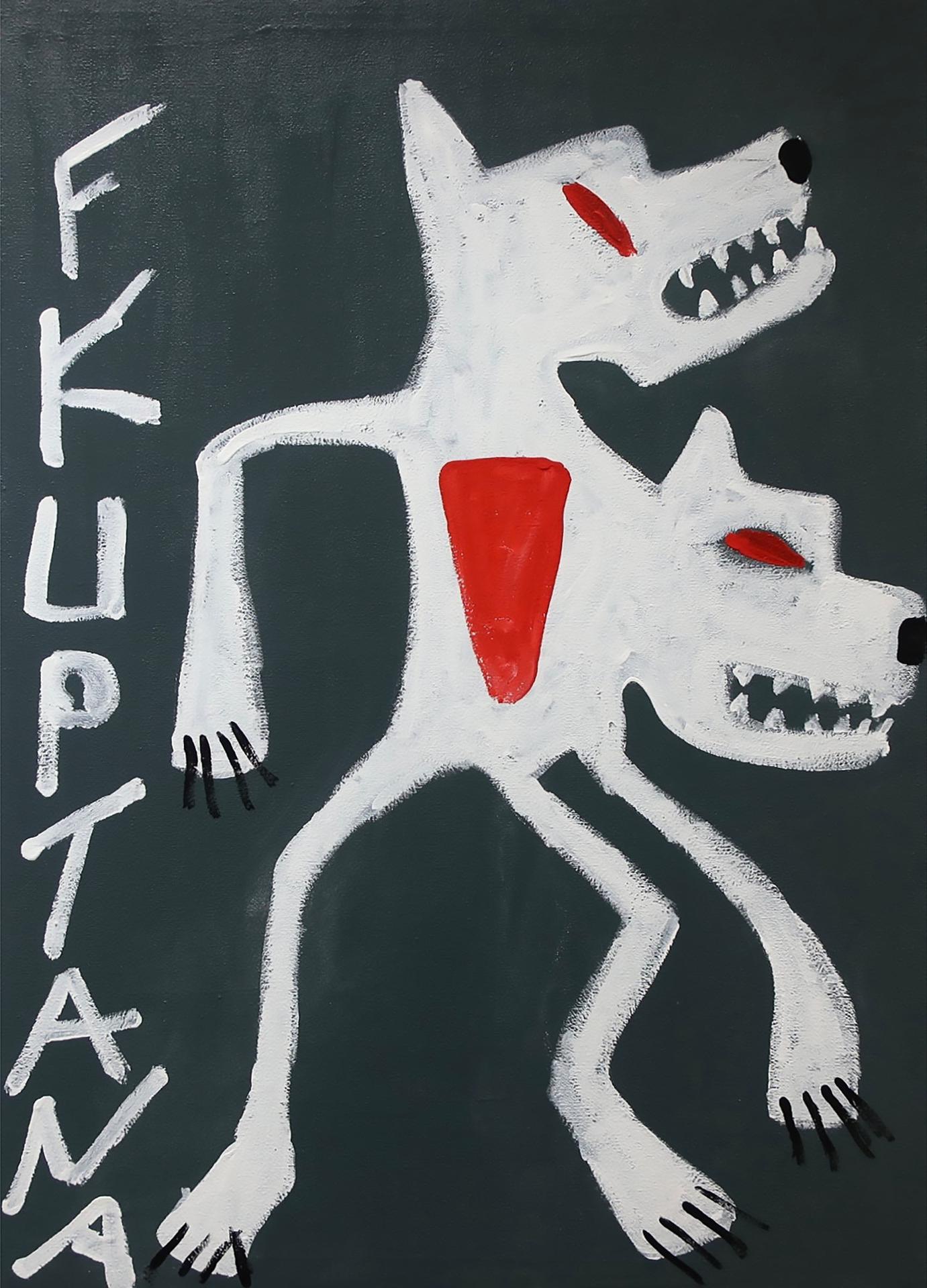 Floyd Kuptana (1964-2021) - Untitled (Two Headed Wolf)