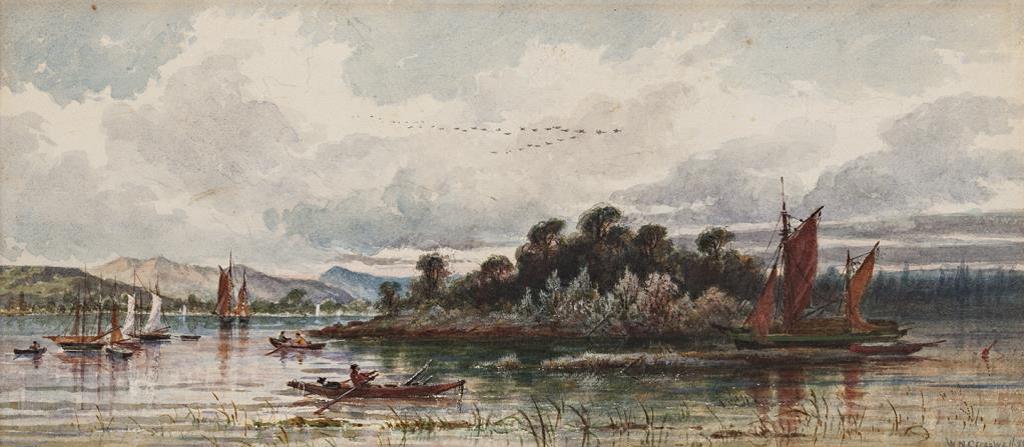 William Nicoll Cresswell (1822-1888) - Boating in a Backwater