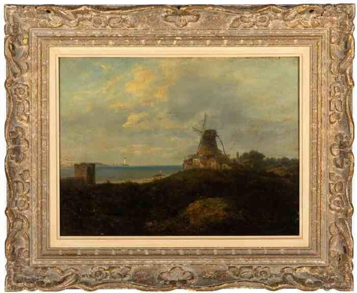 William Henry Crome (1806-1873) - Windmill by the sea