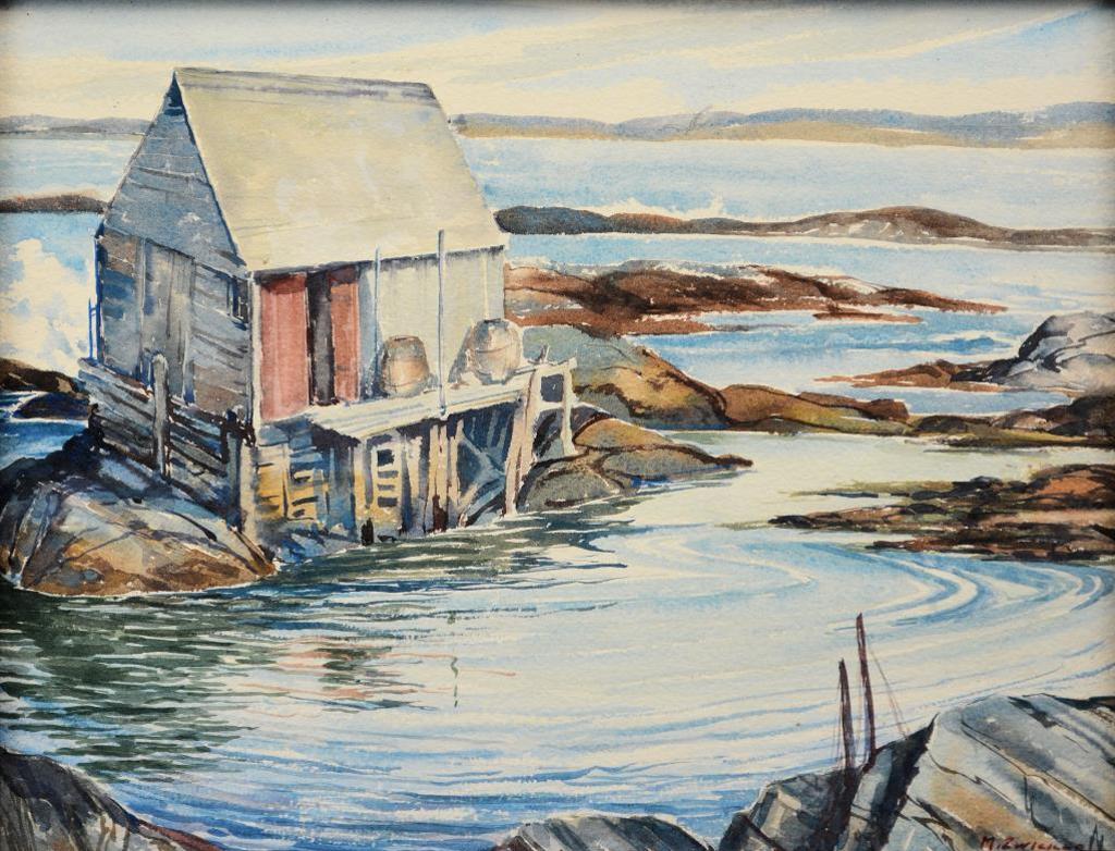Mary Marguerite Porter Zwicker (1904-1993) - Fishing Shed by the Sea