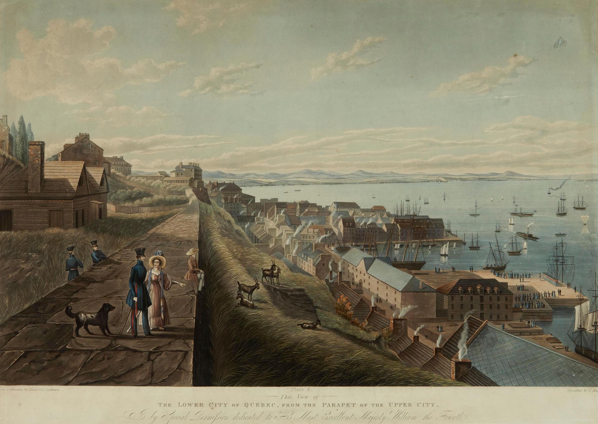 James Pattison Cockburn (1778-1847) - The Lower City of Quebec from the Parapet of the Upper City