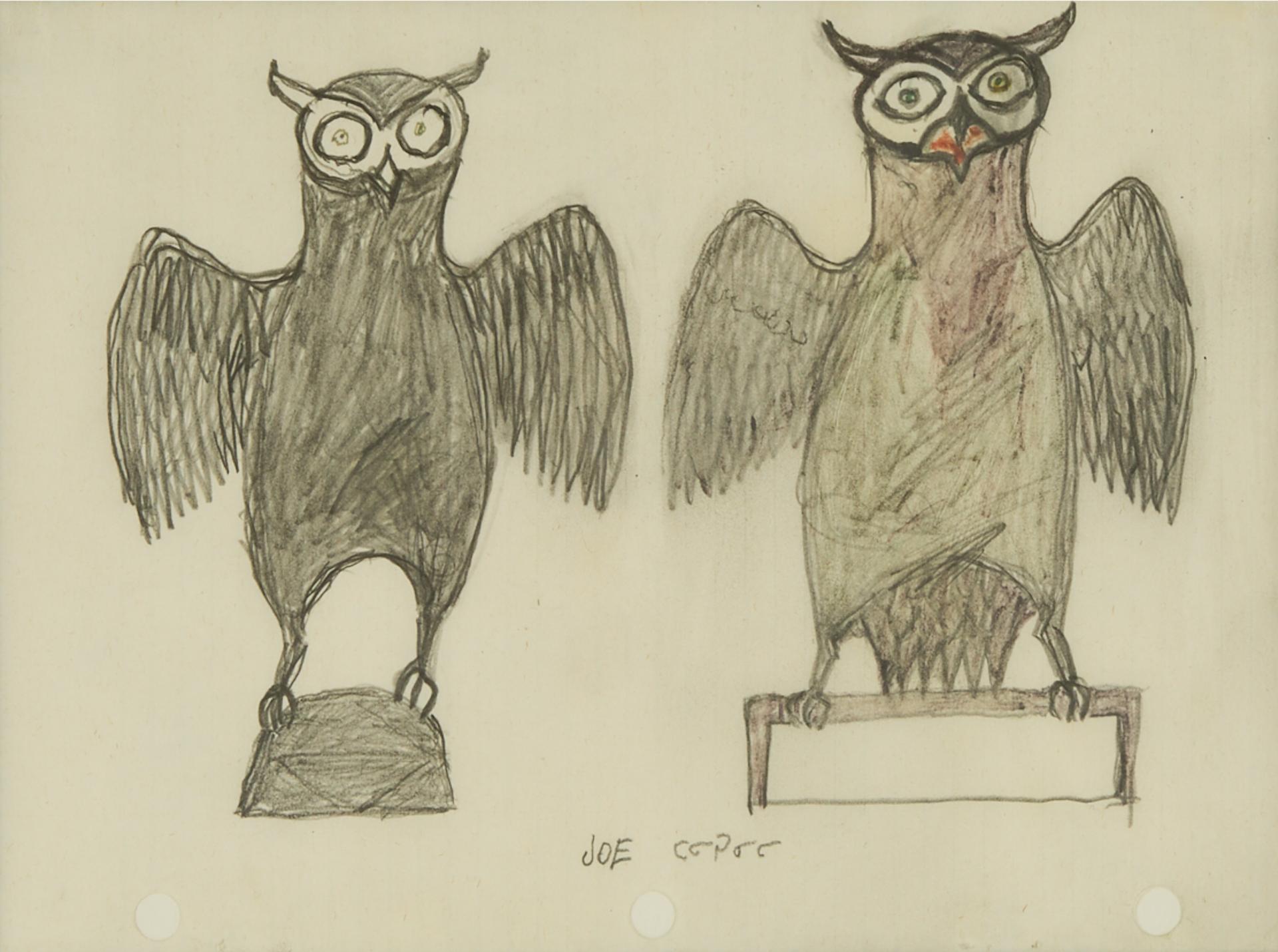 Joe Talirunili (1893-1976) - Two Perched Owls