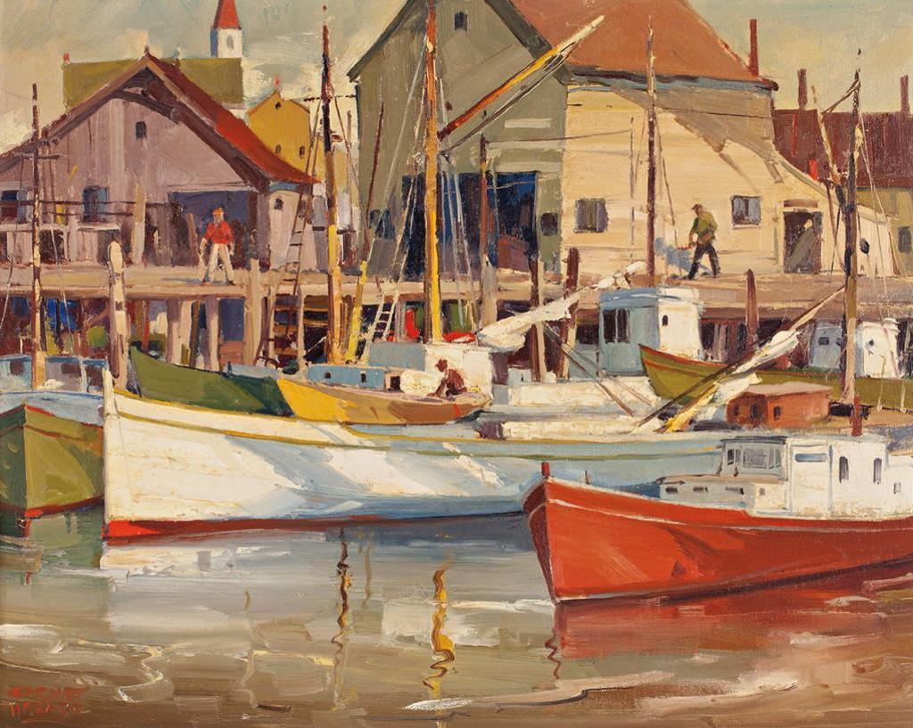Garnet Hazard (1903-1987) - Boats in Harbour