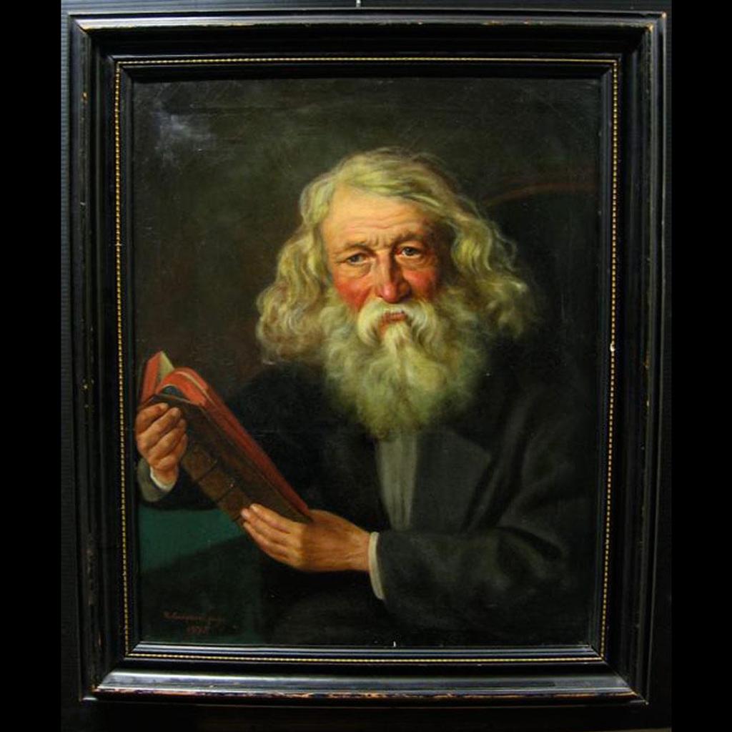 Rudolf Gaupmann (1815-1877) - Portrait Of An Old Scholar