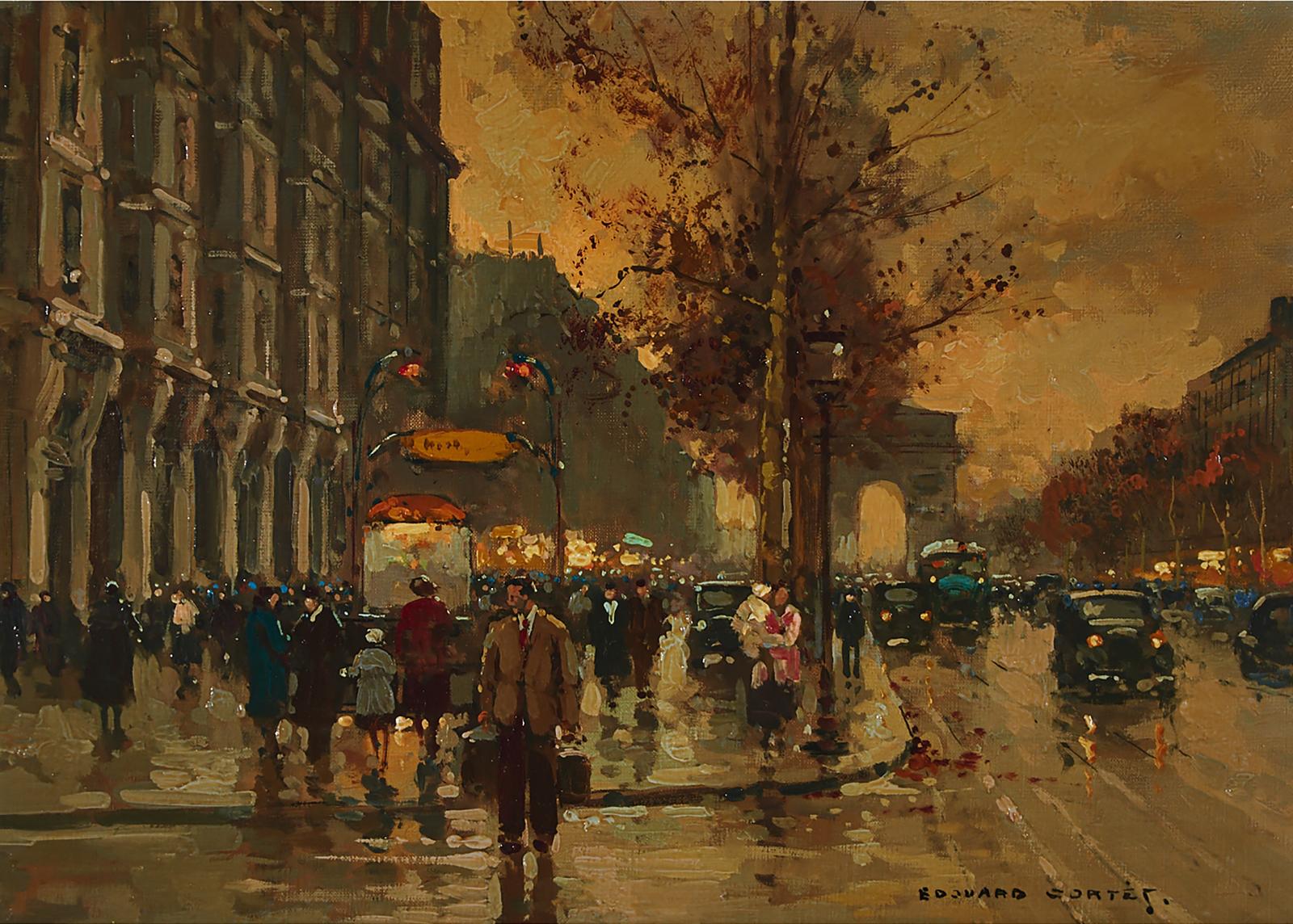 Edouard Léon Cortès (1882-1969) - Champs Élysées, Arc De Triomphe