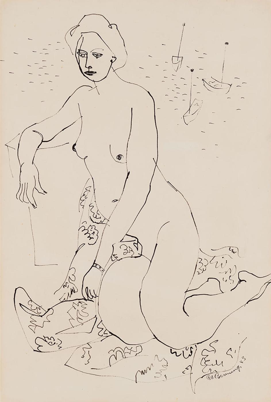 Bertram Charles (B.C.) Binning (1909-1976) - Female Nude, Figure Seated