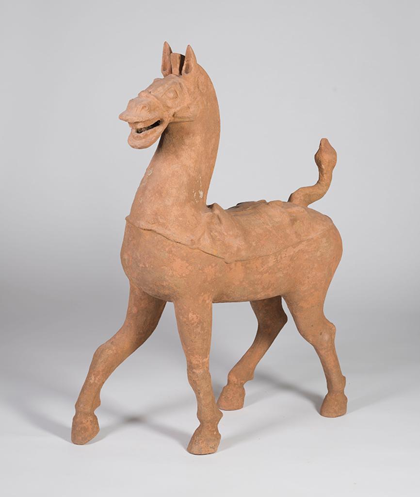 Chinese Art - A Large Chinese Earthenware Model of a Horse, Han Dynasty (206 BC - AD 220)