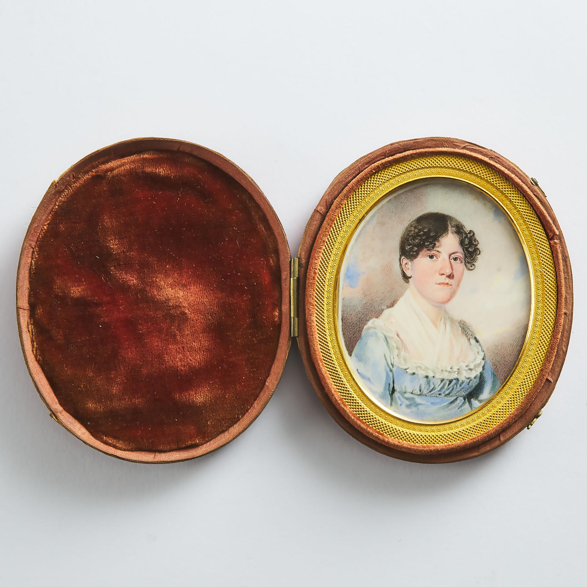 Circle of Thomas Hazelhurst - Portrait Miniature Of A Young Woman