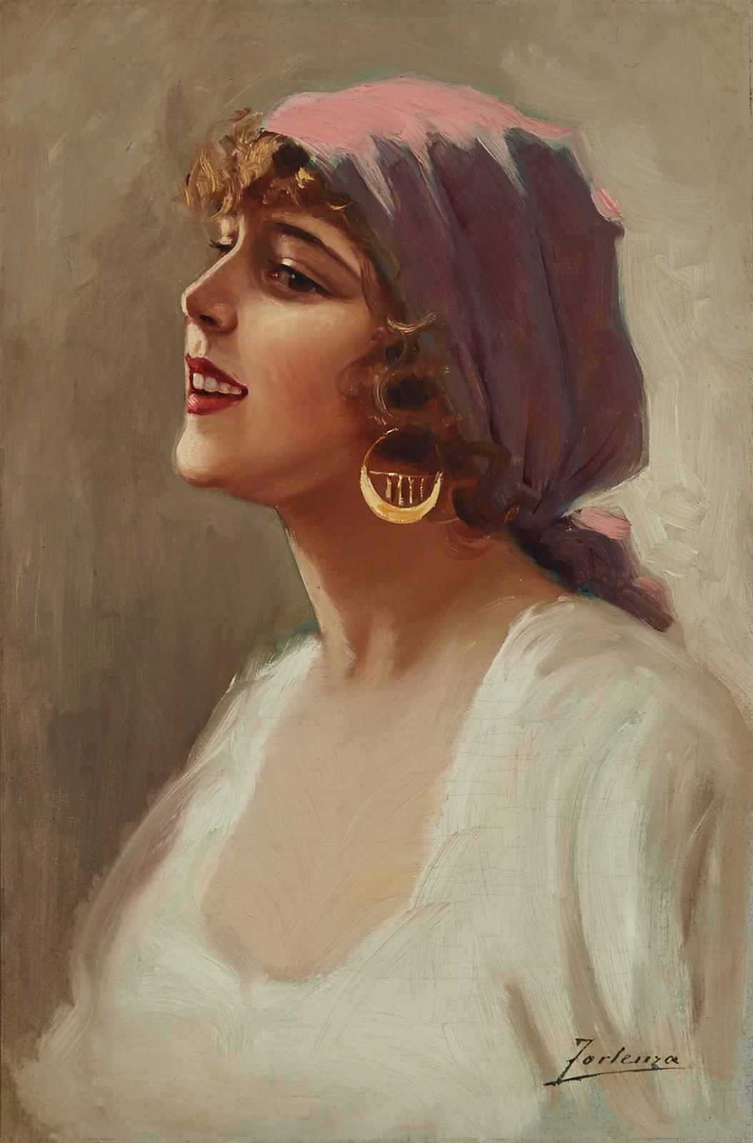 Eduardo Forlenza (1861-1934) - Girl With Headscarf
