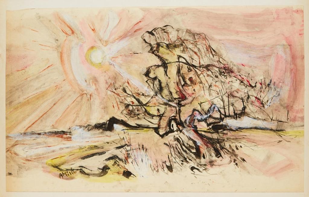Alexander Samuel Millar (1921-1978) - Landscape with Sun; Abstract Landscape with Pines; Coastal Landscape with Sun; Abstract Landscape with Pines