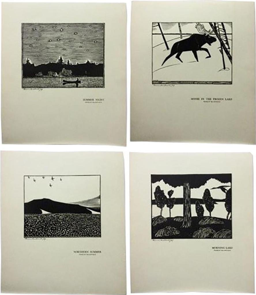 Thoreau MacDonald (1901-1989) - Summer Night; Moose By The Frozen Lake; Northern Summer; Morning Lake