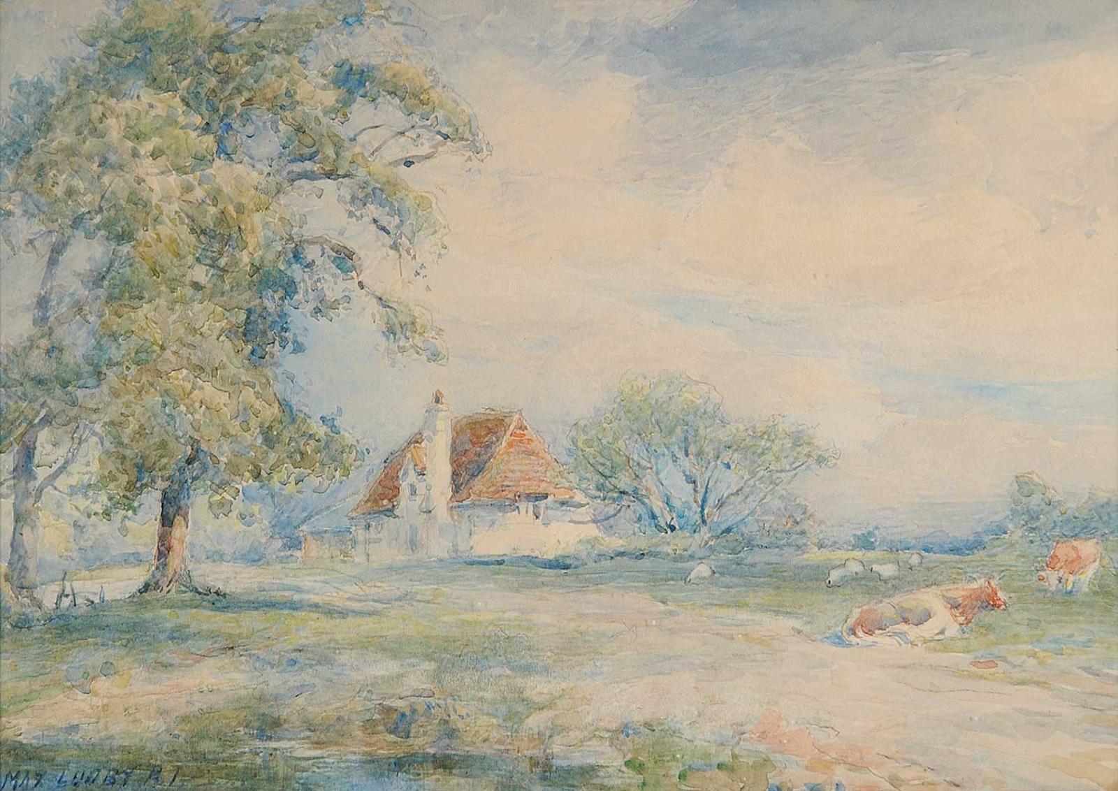 Max Ludby (1858-1943) - English Farmhouse and Pasture