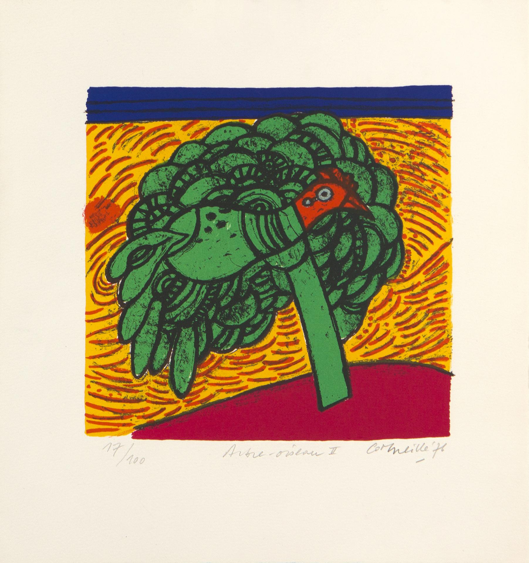 Corneille (1922-2010) - Guillaume Cornelis van Beverloo (Corneille), Arbre-oiseau II, 1976