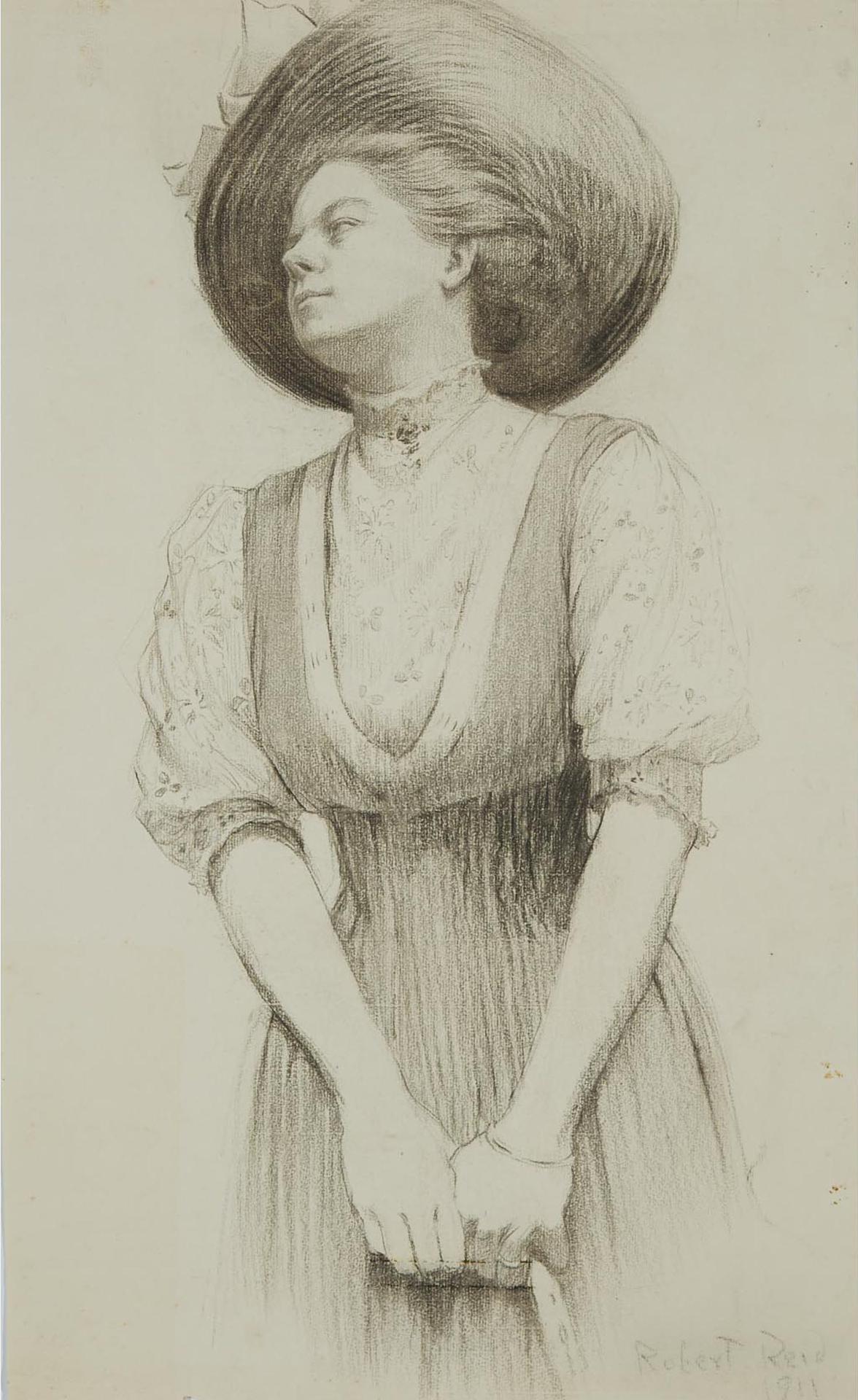 Robert (Lewis) Reid (1862-1929) - Lady Wearing A Bonnet, 1911