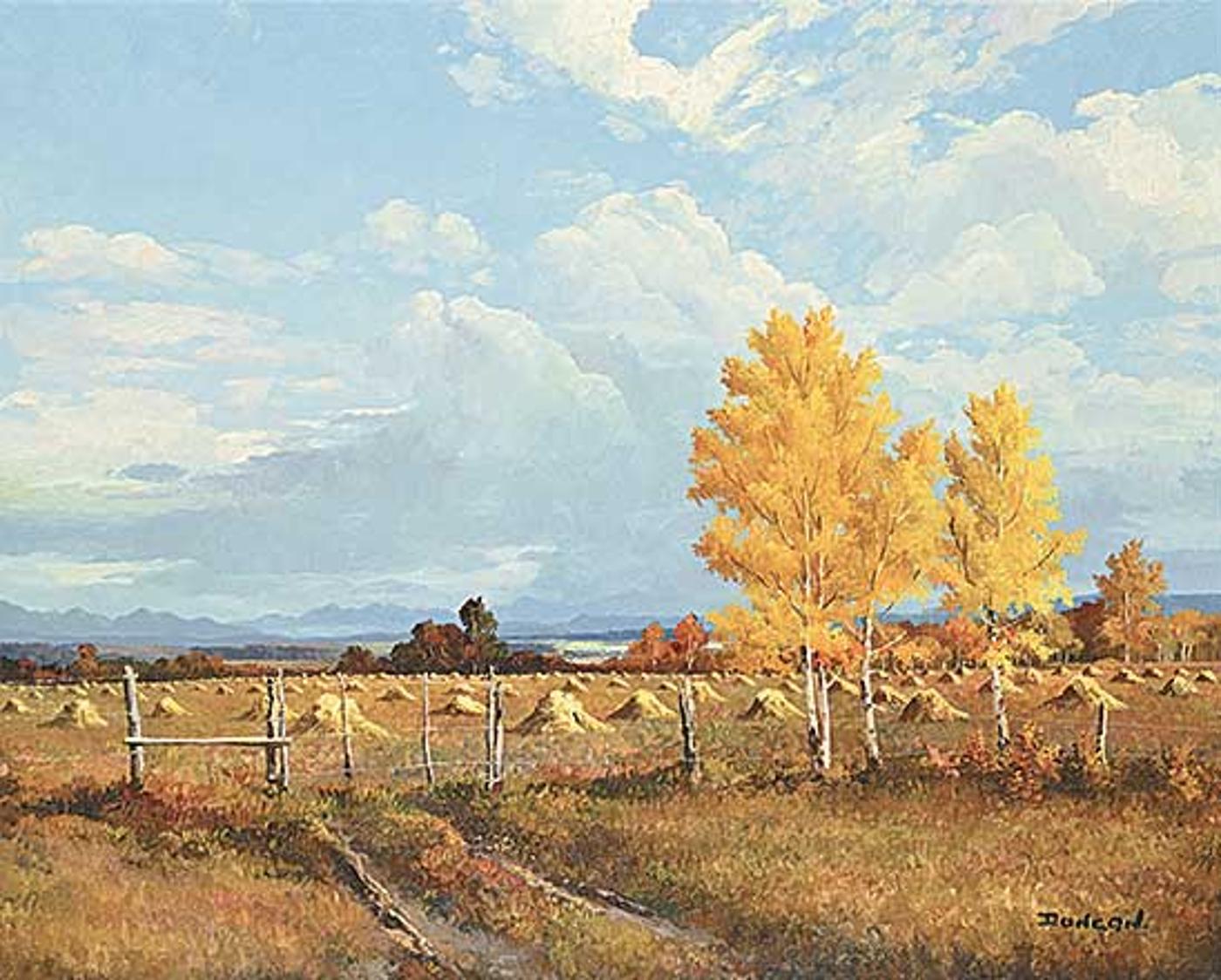 Duncan Mackinnon Crockford (1922-1991) - Harvest at Priddis, Alberta