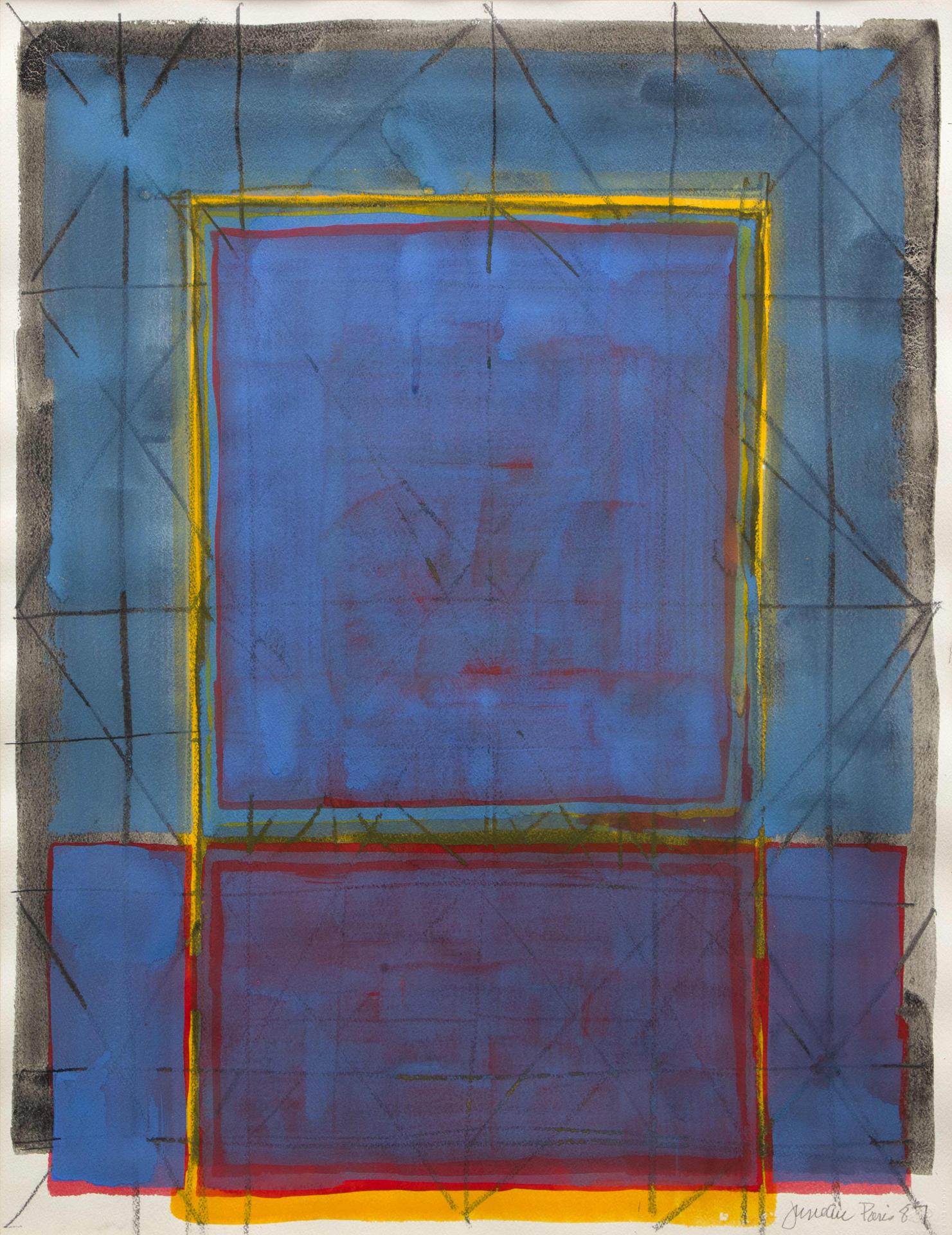 Denis Juneau (1925-2014) - La fenêtre bleue (Paris), 1987