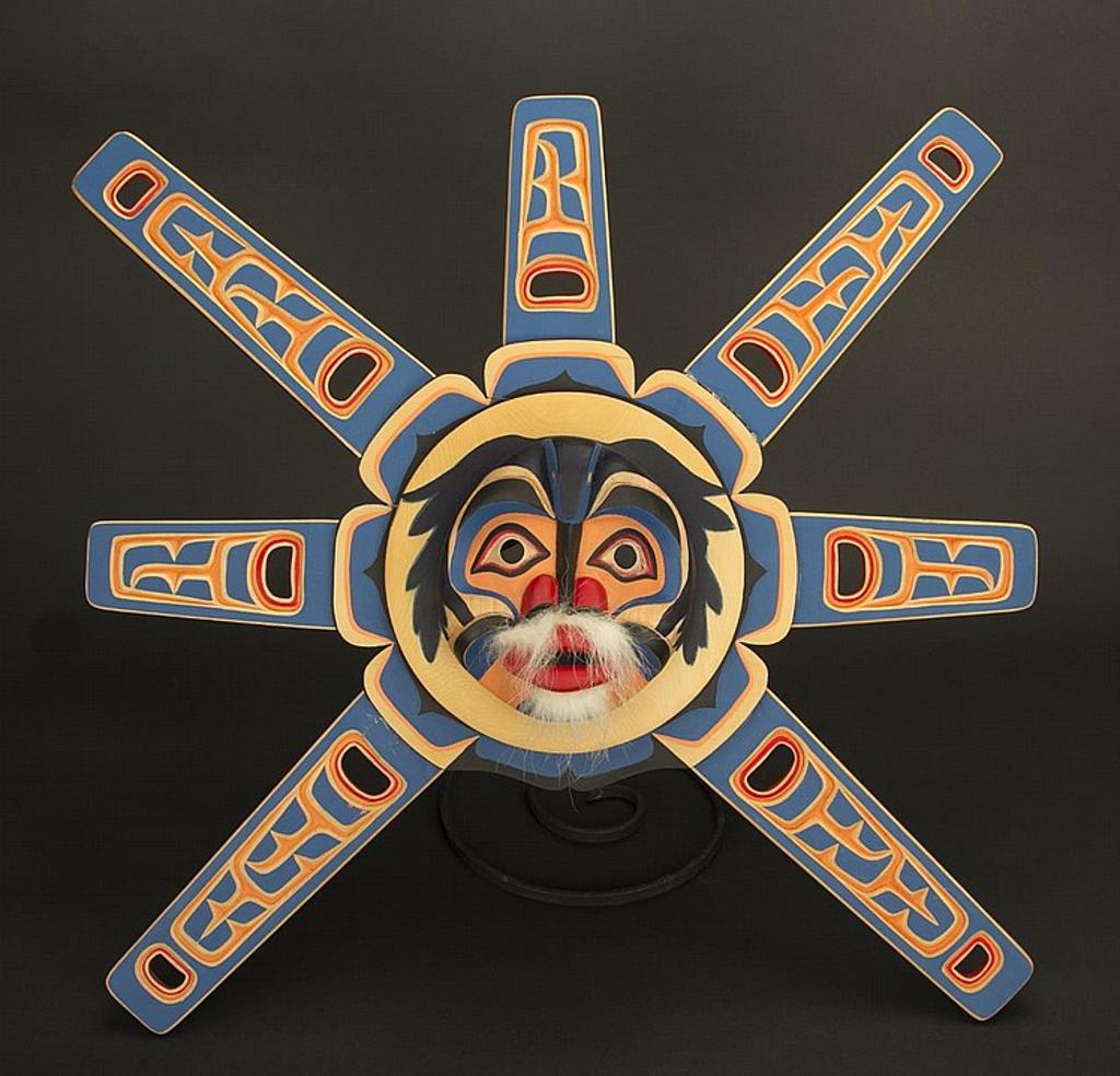 Dave Jacobsen - a carved and polychromed sun mask