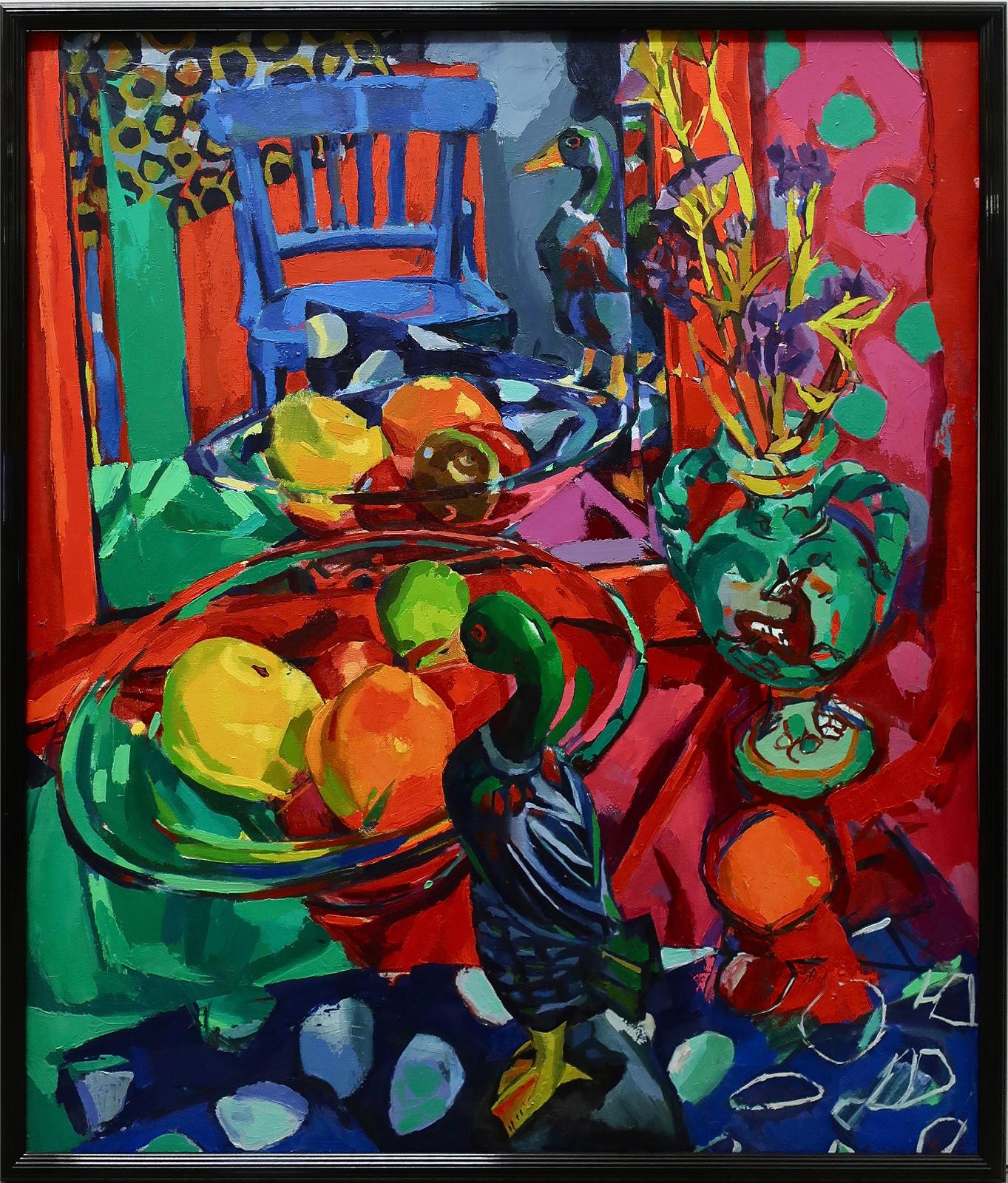 Tia Lambert (1958) - Still Life (Ducks, Fruit, Flowers)