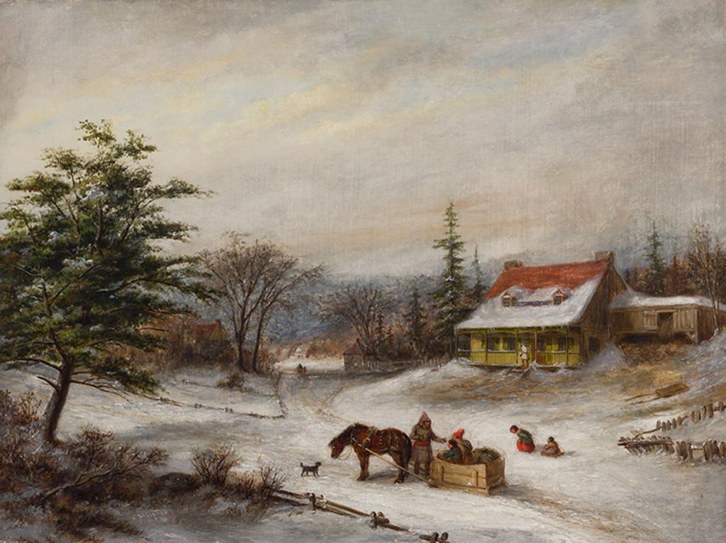 Cornelius David Krieghoff (1815-1872) - Habitant Farm in Winter