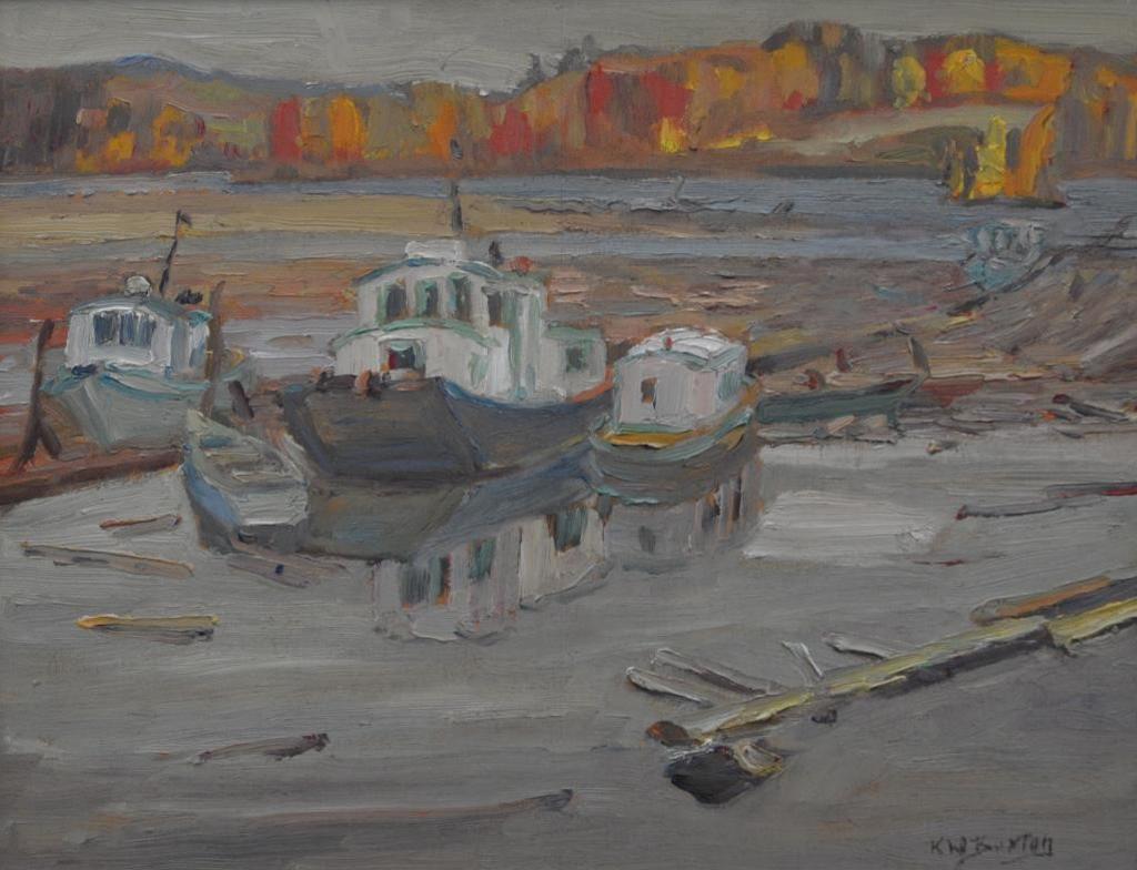 Ralph Wallace Burton (1905-1983) - Logging Boats Belonging to the Gatineau Boom Co. Farmers Rapids, Quebec, 1967