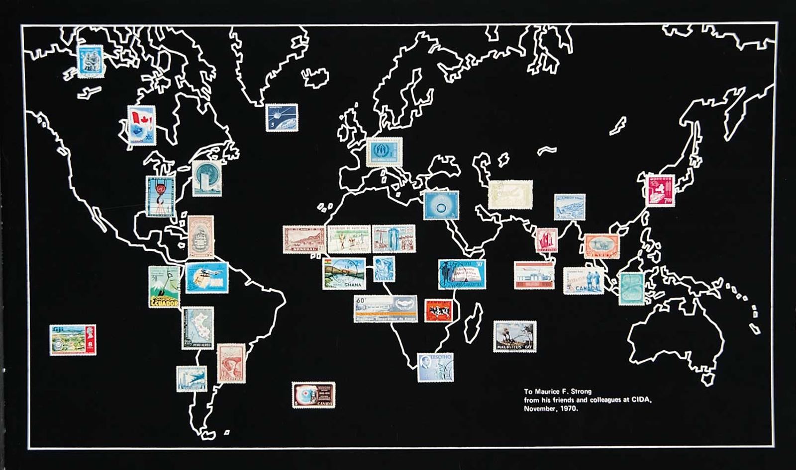 Petro Canada School - Untitled - Map of the World with Thirty Two Stamps