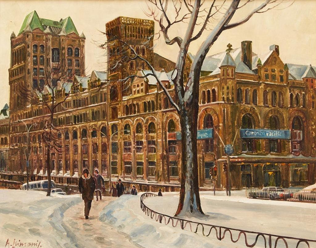 Andris Leimanis (1938) - A Close Up View of Windsor Station Seen from Dominion Square
