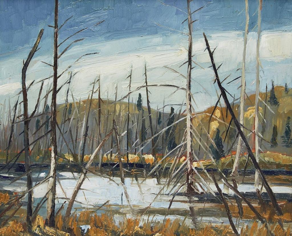 John A. Palmer (1926-1984) - Swamp North of Huntsville (7 Miles); Muskoka Cabin; Old Barn North of Huntsville; Adelaide St W., Toronto