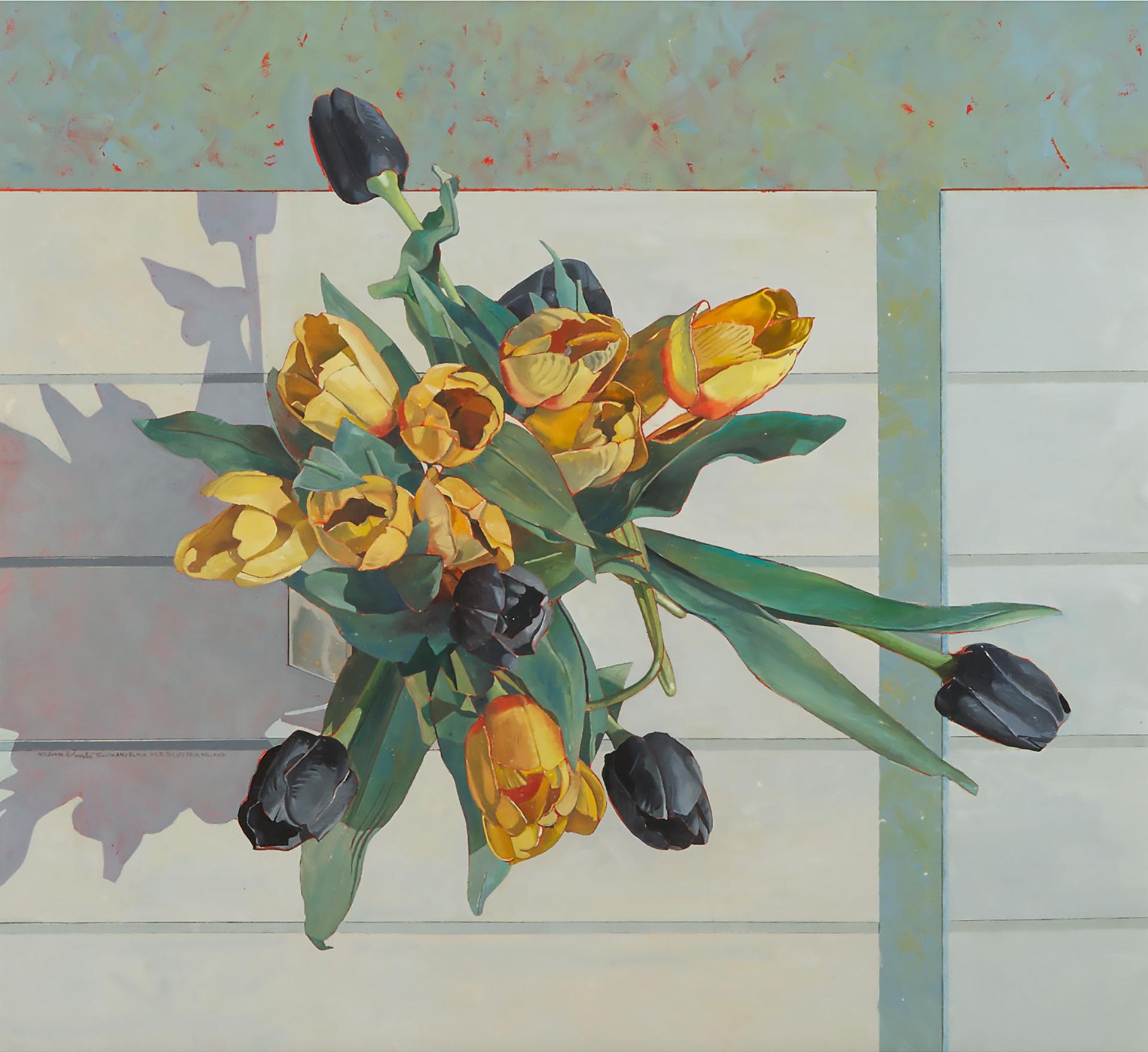 William Goodridge Roberts (1921-2001) - Yellow And Black Silk Tulips From Holland, 1999