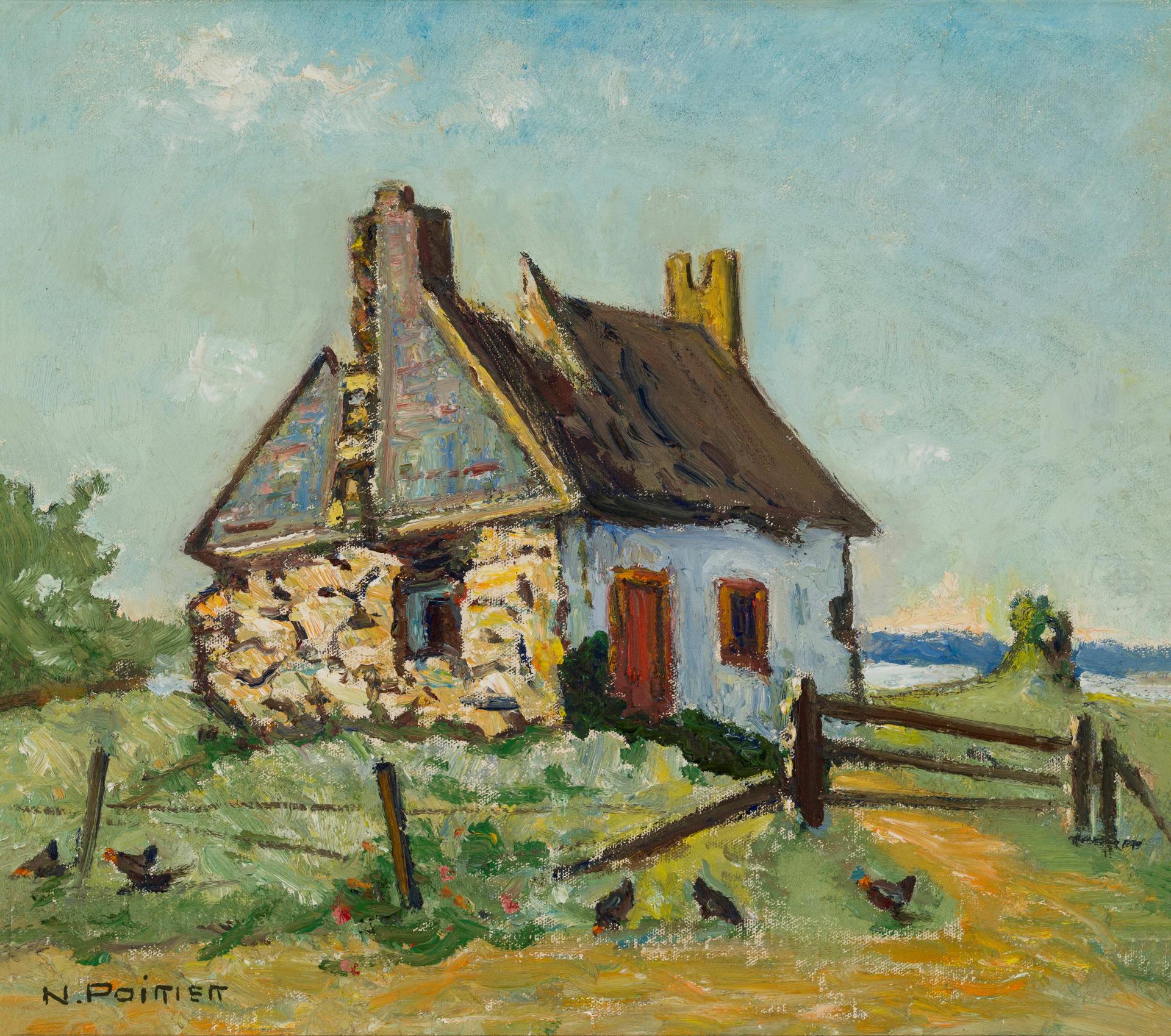 Narcisse Poirier (1883-1983) - Maison à St François île d'Orlean, N. D.