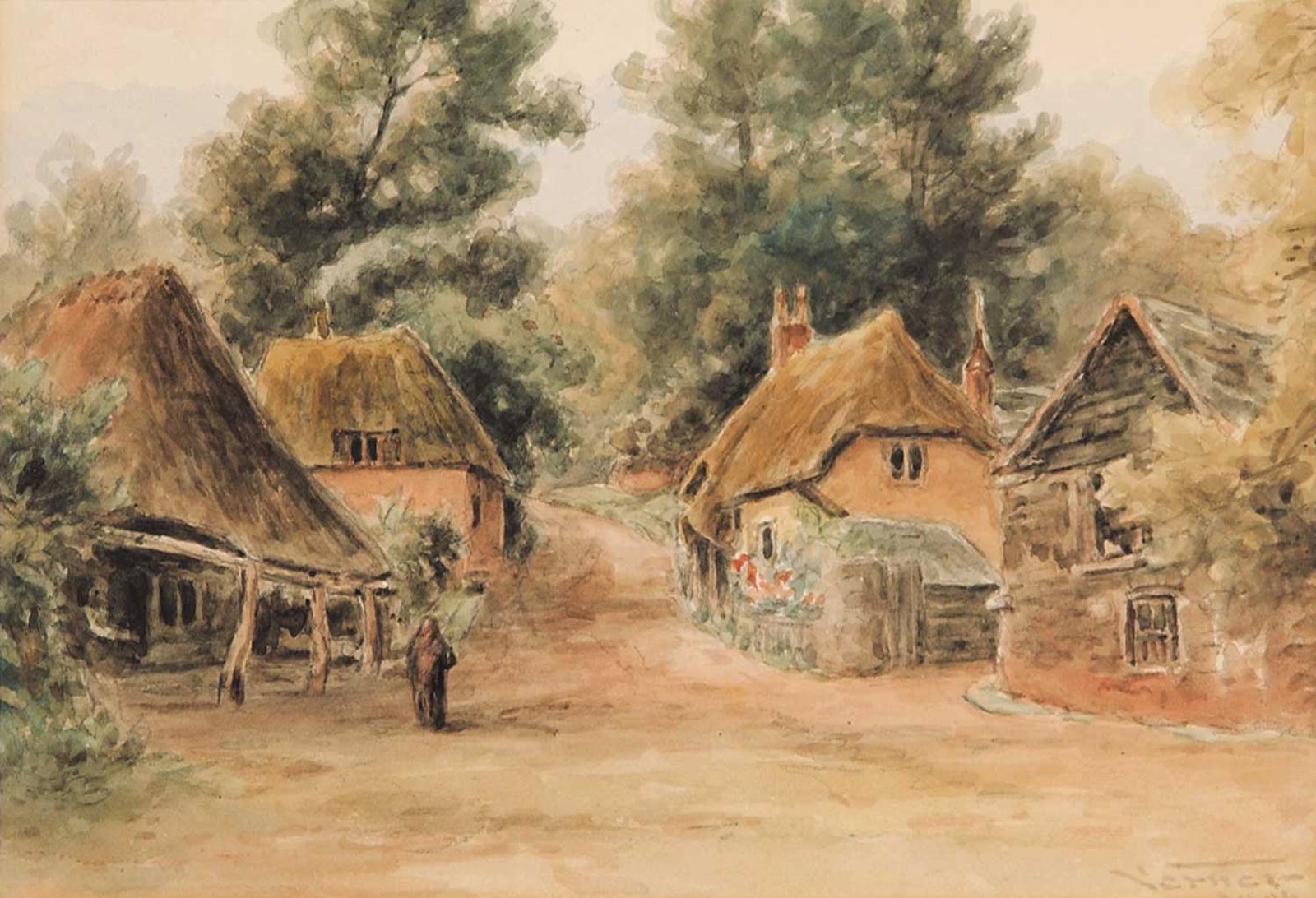 Frederick Arthur Verner (1836-1928) - Untitled - The Old Cottages