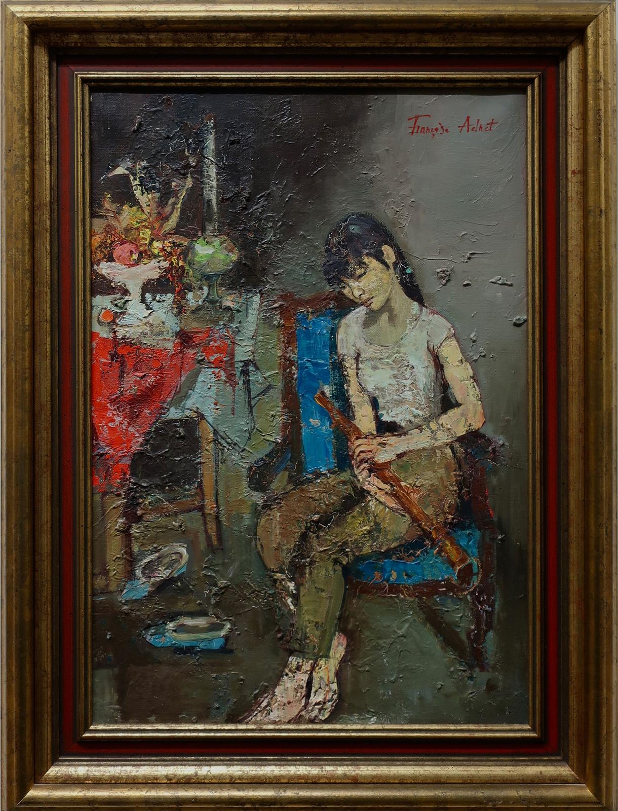 Françoise Adnet (1924-2014) - Seated Girl Holding Flute