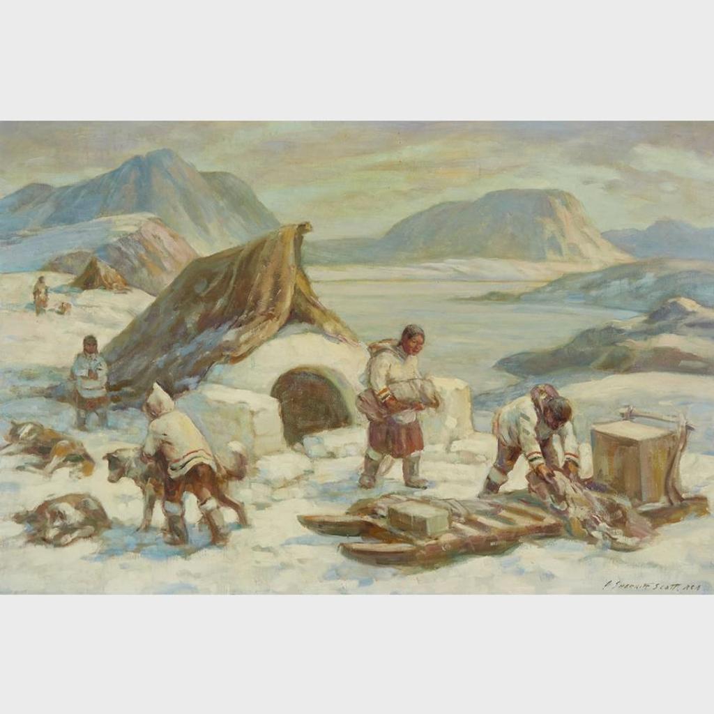 Adam Sherriff Scott (1887-1980) - Inuit Family Resting