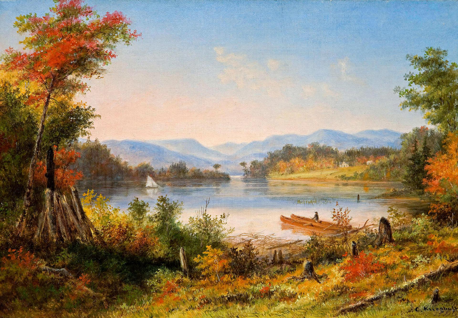 Cornelius David Krieghoff (1815-1872) - The Narrows, Lake St Charles