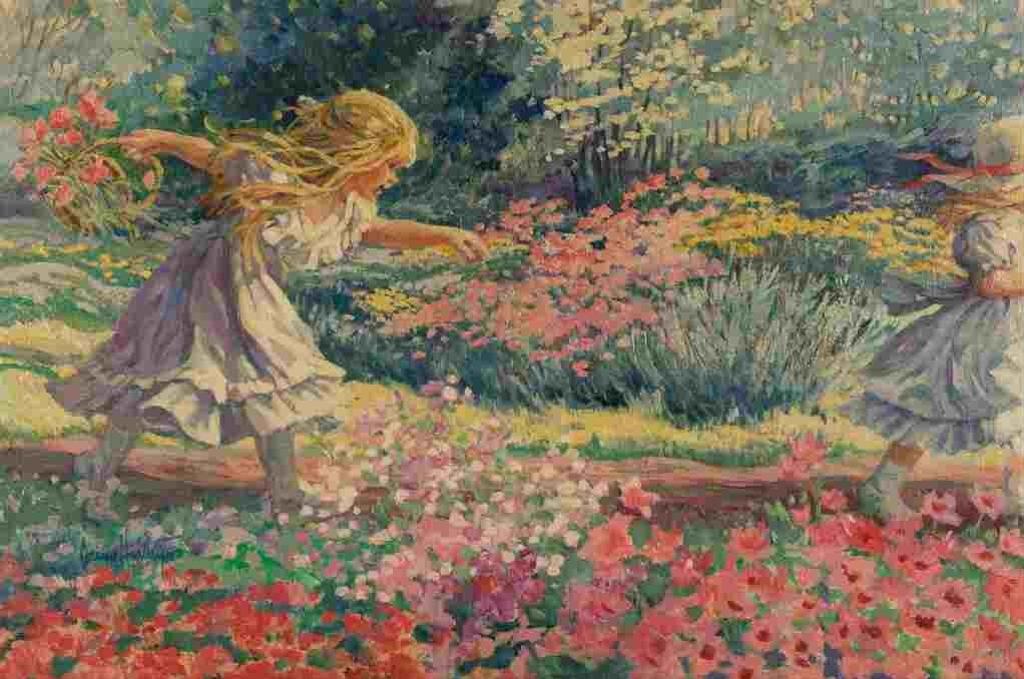 Corinne Hartley (1924) - Untitled (Girls in a Field of Flowers)