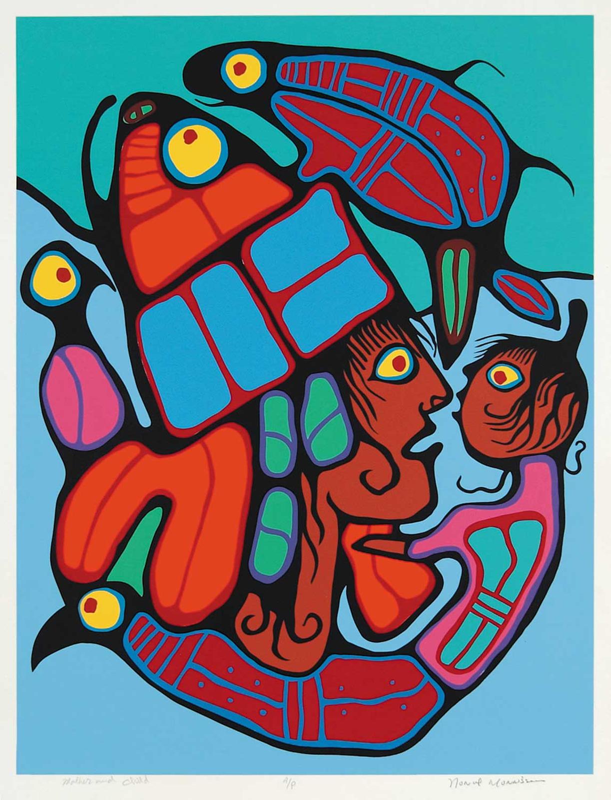 Norval H. Morrisseau (1931-2007) - Mother and Child  #AP