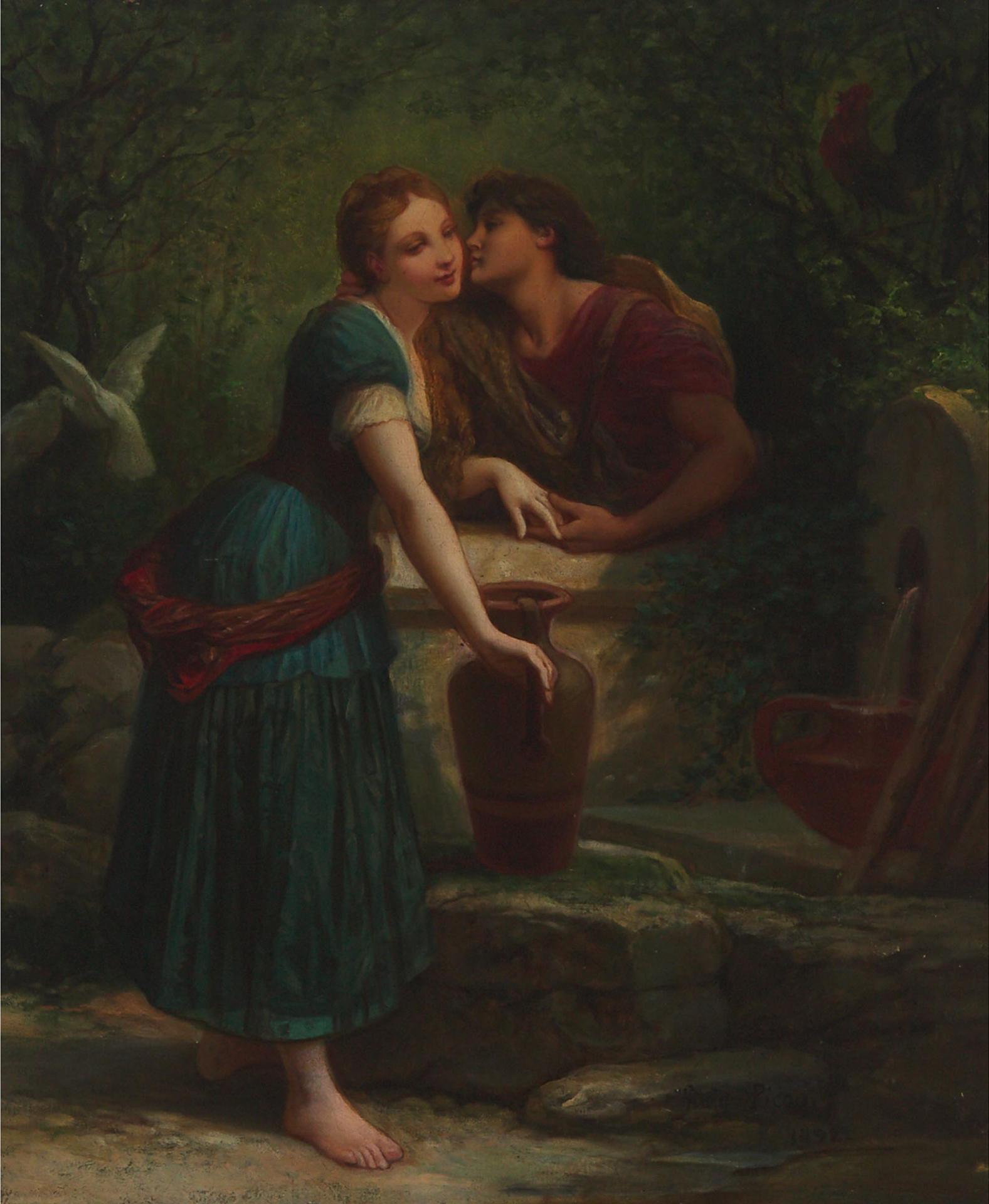 Henri Pierre Picou (1824-1895) - Kiss At The Well, 1892