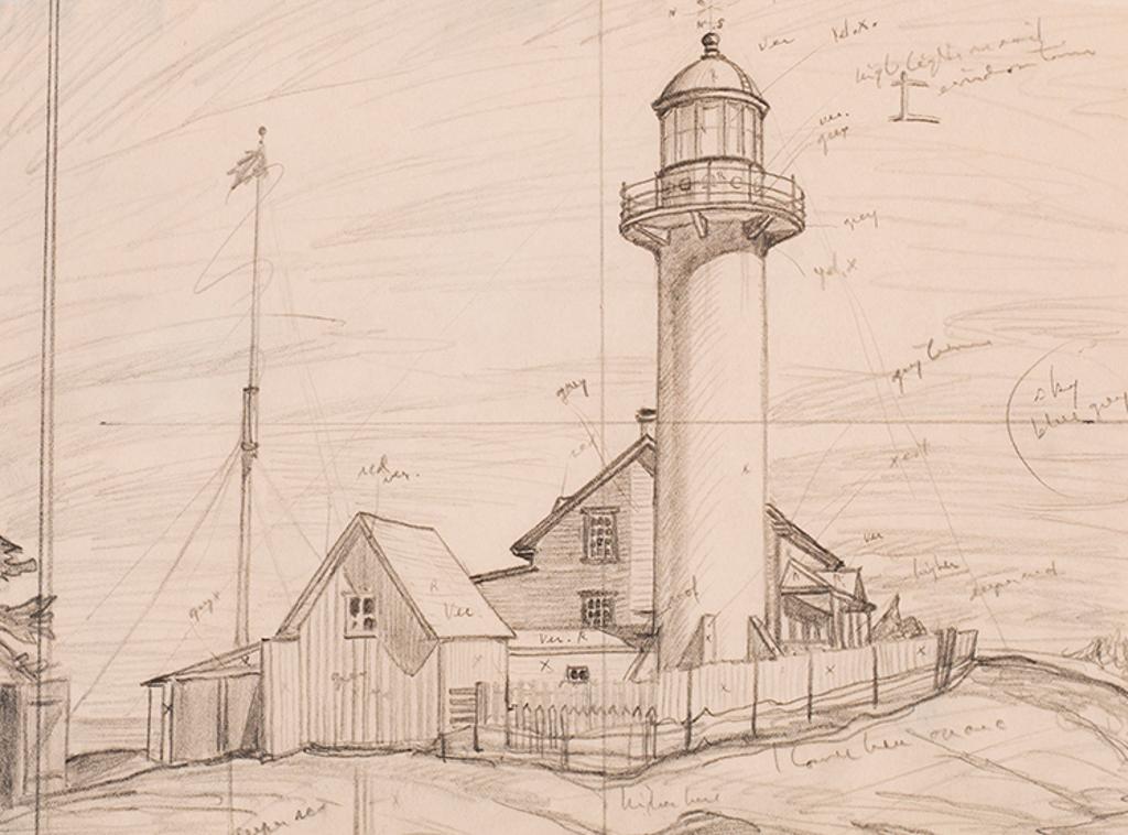 Lawren Stewart Harris (1885-1970) - Lighthouse, Matane, Gaspe Peninsula, Quebec