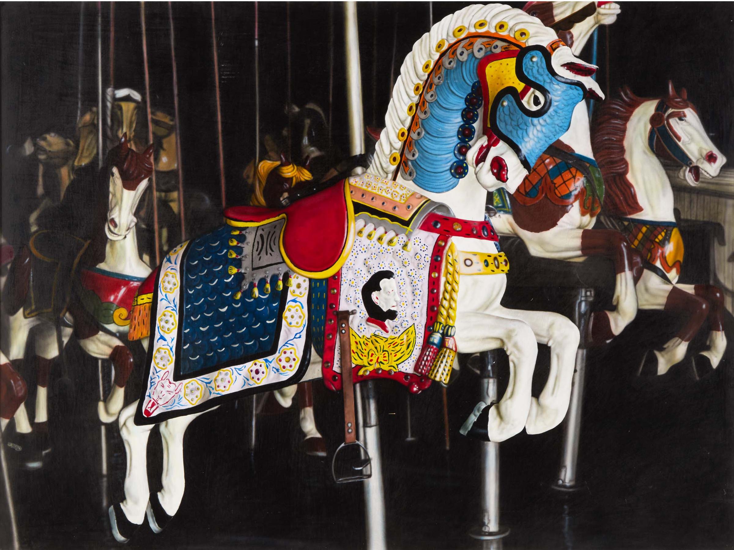 Cesar J. Santander (1947) - Coney Island Carousel, 1990