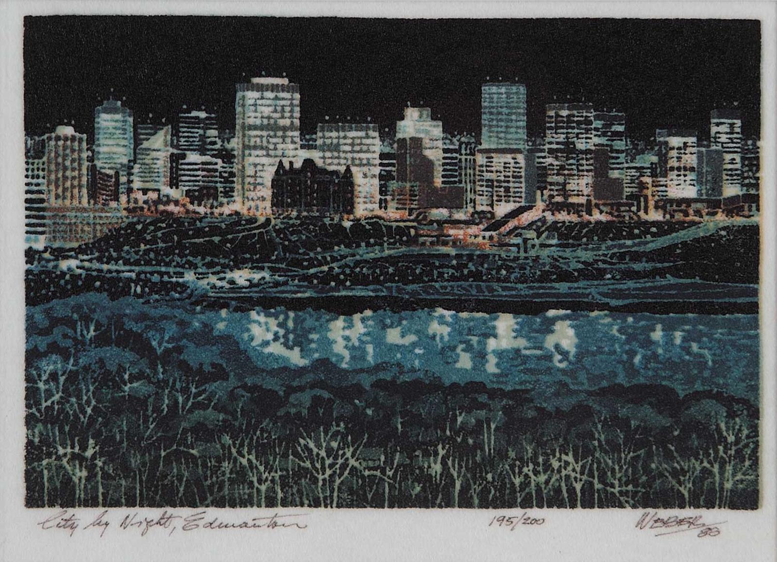 George Weber (1907-2002) - City by Night, Edmonton  #195/200