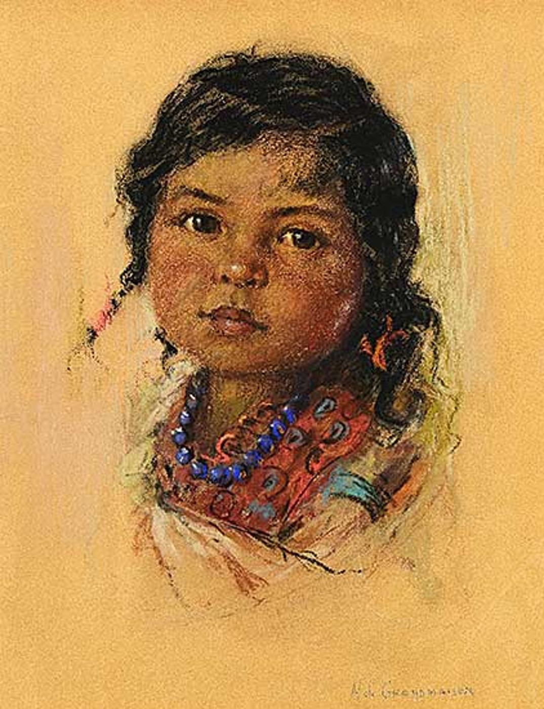 Nicholas (Nickola) de Grandmaison (1892-1978) - Untitled - Child with Blue Beads