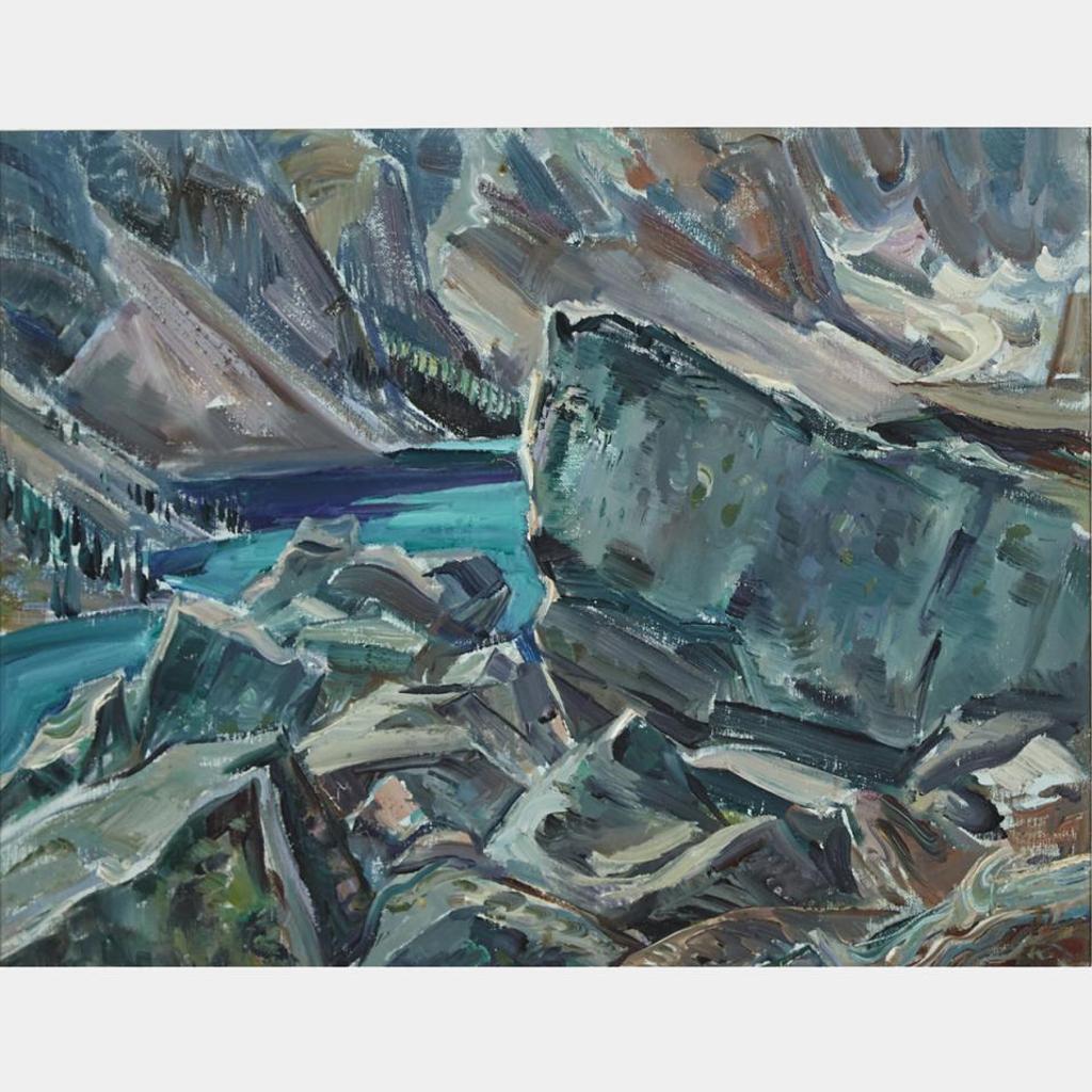 George Douglas Pepper (1903-1962) - Rocks, Moraine Lake, Canadian Rockies