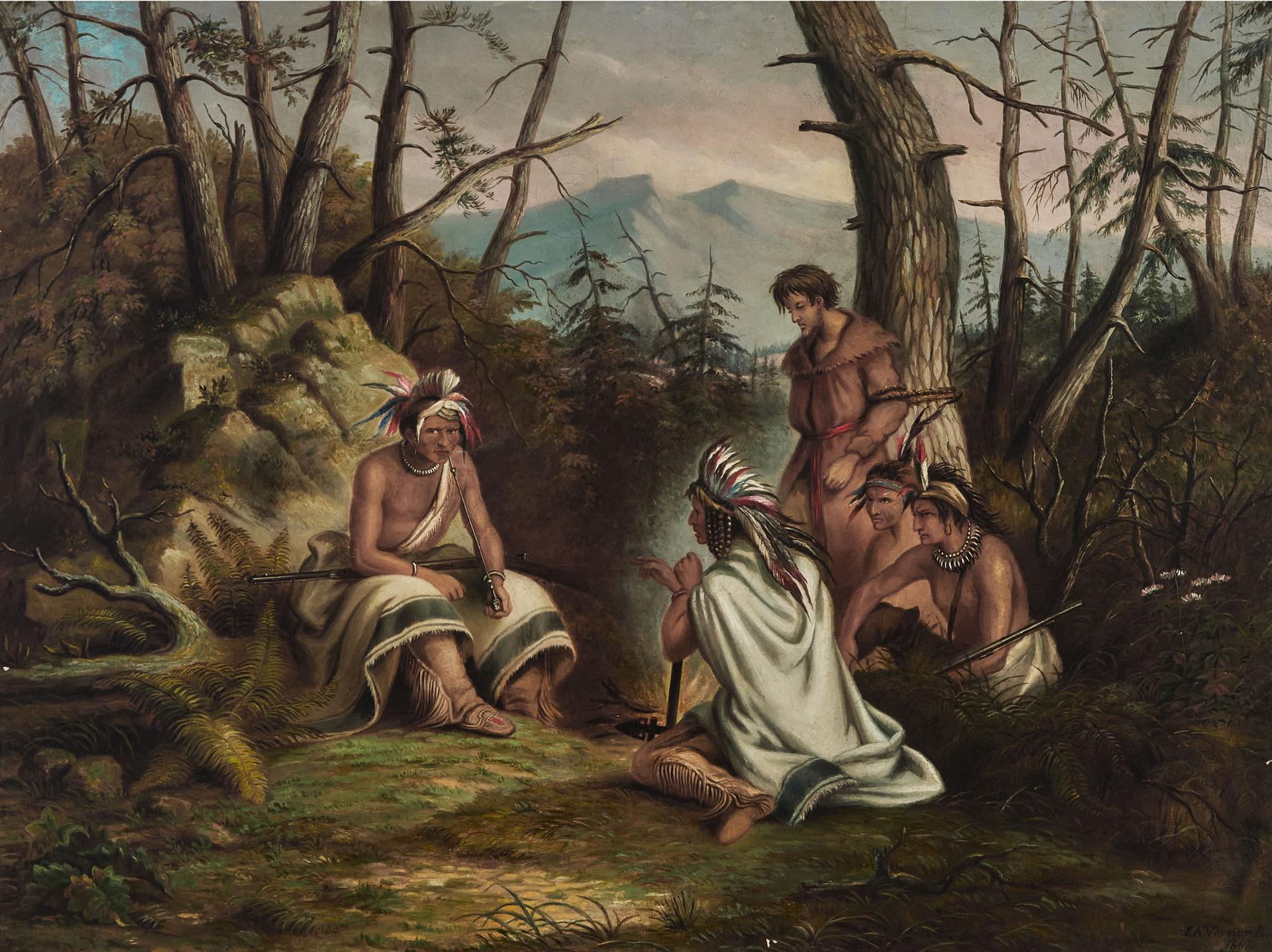 Frederick Arthur Verner (1836-1928) - Indians Debating The Fate Of Their Captive, 1863