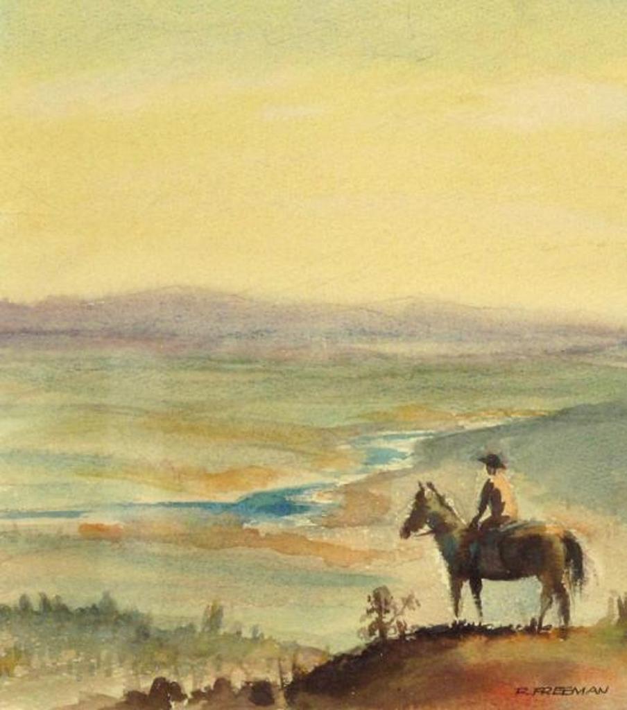 Richard (Dick) Audley Freeman (1932-1991) - Rider Overlooking The Foothills