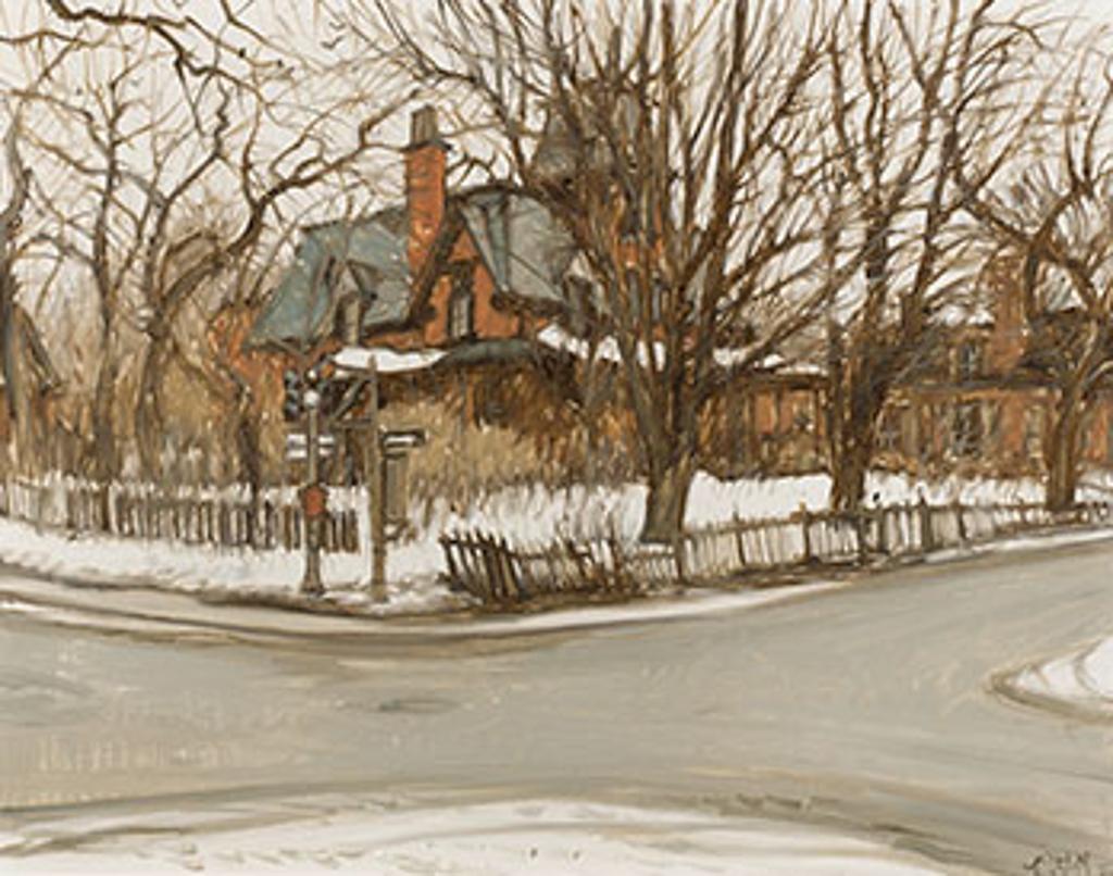 John Geoffrey Caruthers Little (1928-1984) - Victorian House at Côte St. Antoine and Victoria, Westmount, PQ