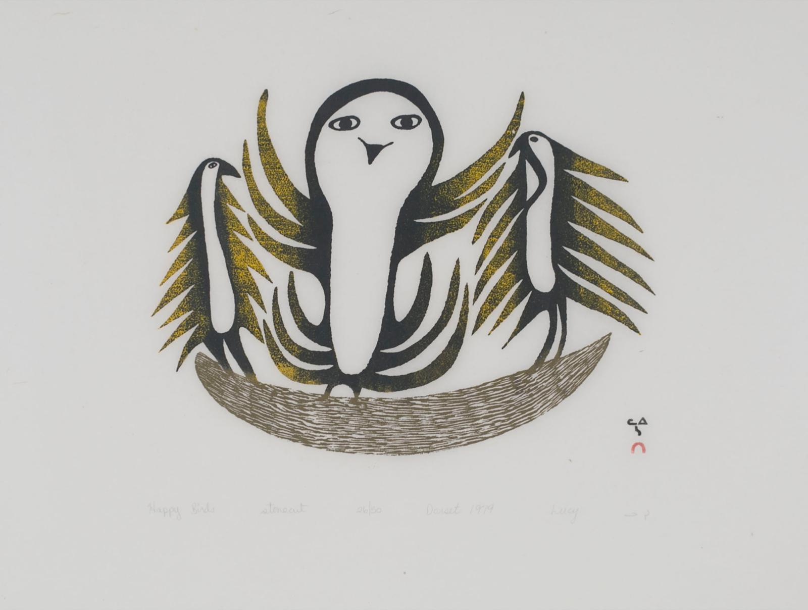 Lucy Qinnuayuak (1915-1982) - Happy Birds, 1979