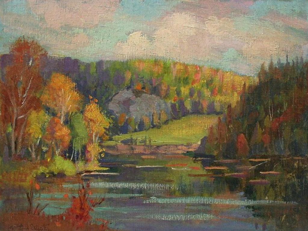 E.L. Elliott - Autumn Lakeside View,